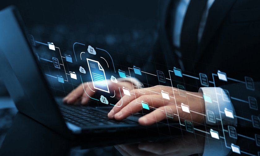 Document Management System (DMS). Internet Technology Concept.Automation software to archiving and efficiently manage and information files.