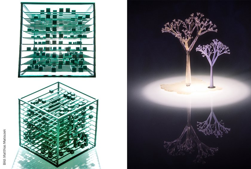 (öffnet Vergrößerung des Bildes) 3D-gedruckte Objekte. (öffnet Vergrößerung des Bildes)