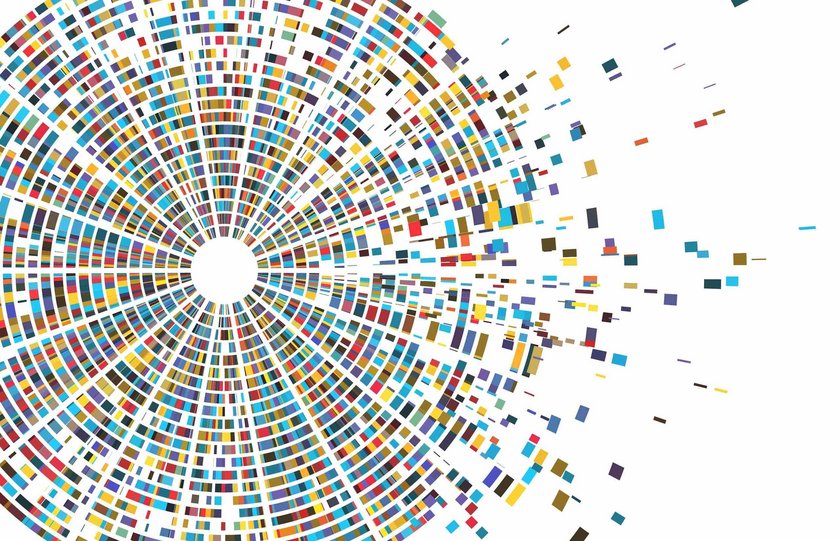 Das Bild zeigt einen explodierenden Kreis mit vielen Farben.