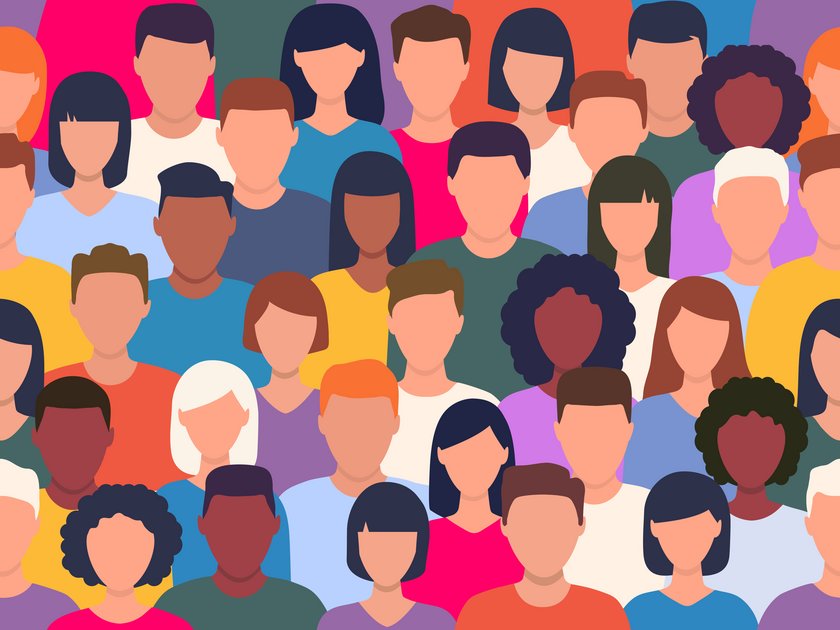 Illustration vieler verschiedener Menschen (öffnet Vergrößerung des Bildes)