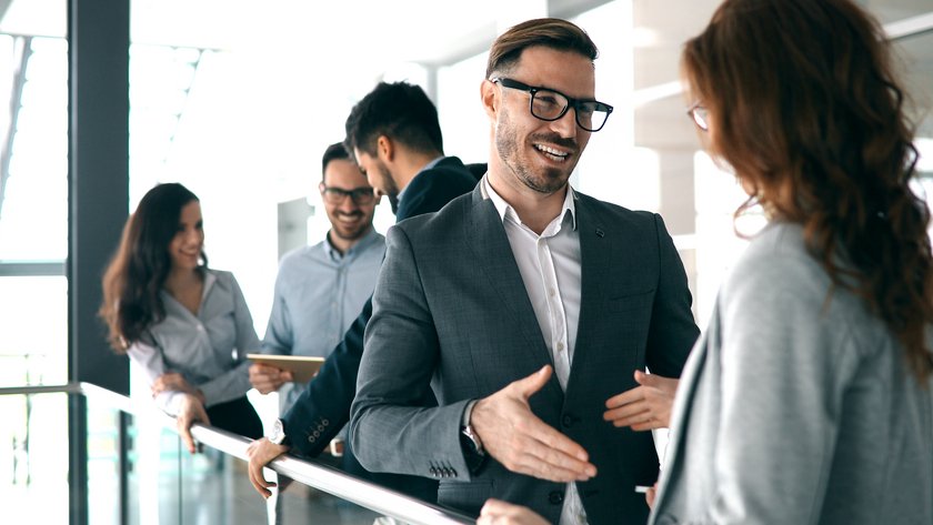 Business people conference in modern meeting room